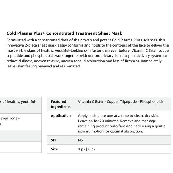 Perricone MD Cold Plasma Plus+ Concentrated Trearment Sheet Mask - Picture 8 of 8
